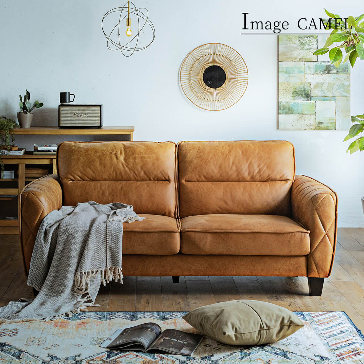 楽天市場】【開梱設置付】 ソファー ファブリックレザー 二人掛け 2P