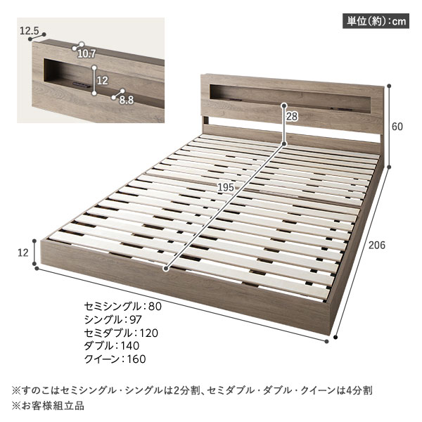 楽天市場】ベッド セミシングル ボンネルコイルマットレス付