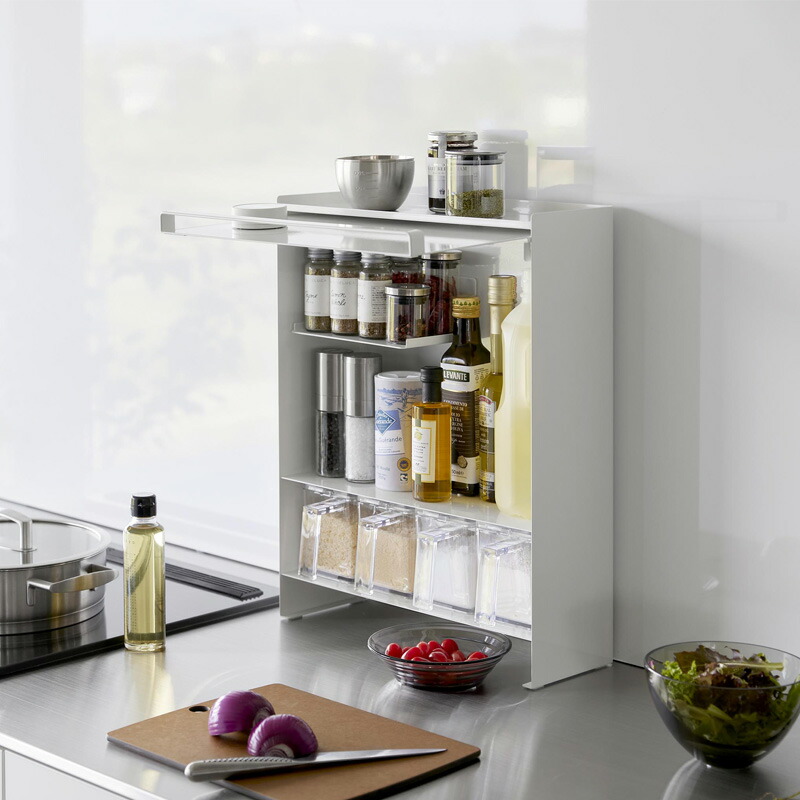 tower/タワー 隠せる調味料ラック 2段 ホワイト 楽天市場】レビュー