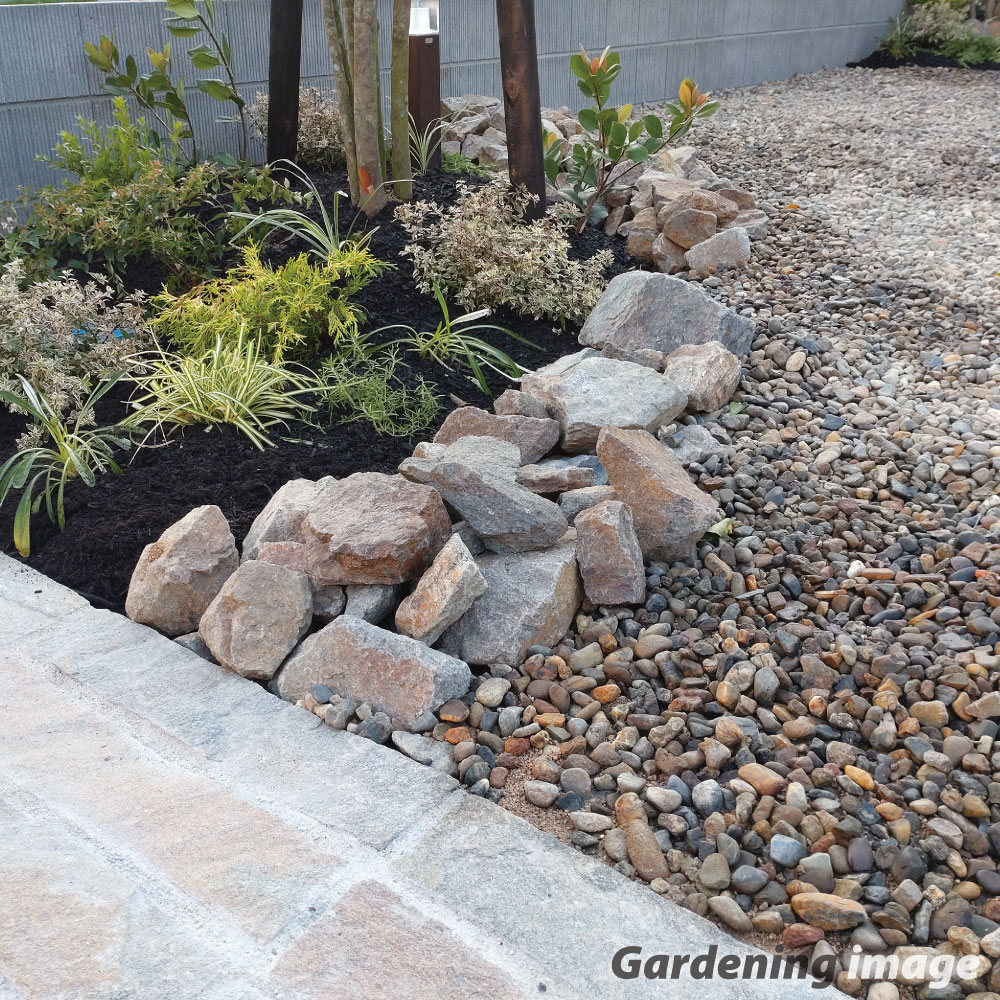 楽天市場】庭石 大きめ ロックガーデン 石 割栗石 ワイルドロック L