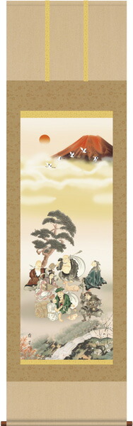 楽天市場】掛け軸 掛軸 縁起開運 七福神万笑之図（鵜飼 雄平）掛軸販売