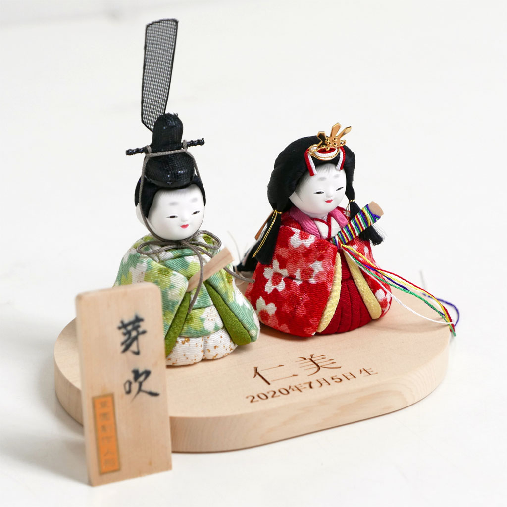 ちりめん桜花柄衣装木目込み人形超コンパクト名前入れ飾りが安い