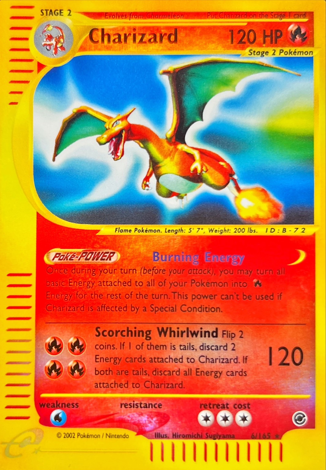 状態B〕リザードン(カードe/リバースホロ/英語版)【☆】{6/165}