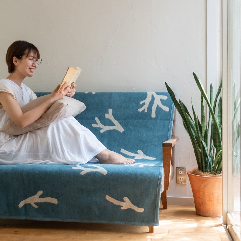 KLIPPAN/クリッパン シュニールコットン シングルブランケット CORAL