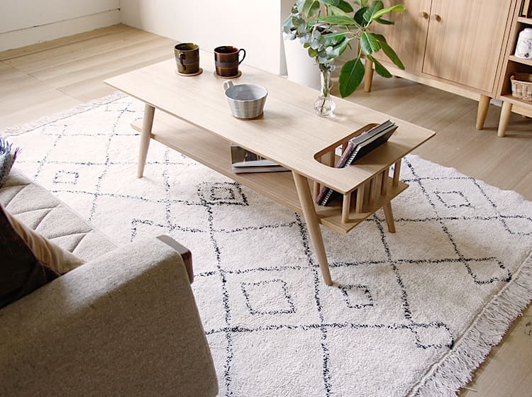 マガジンラック付きリビングテーブル Calfu（カーフ）｜北欧