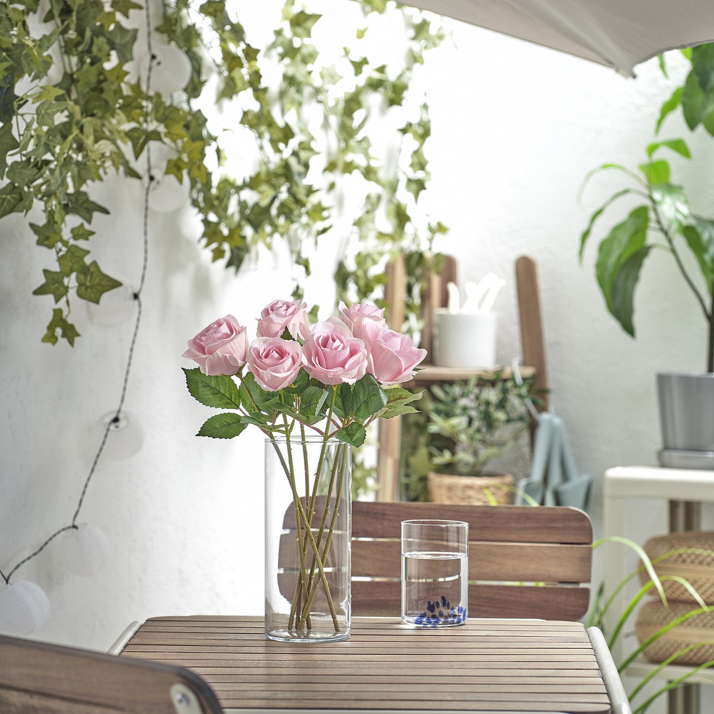 SMYCKA スミッカ 造花, 室内/屋外用/バラ ピンク, 40 cm - IKEA