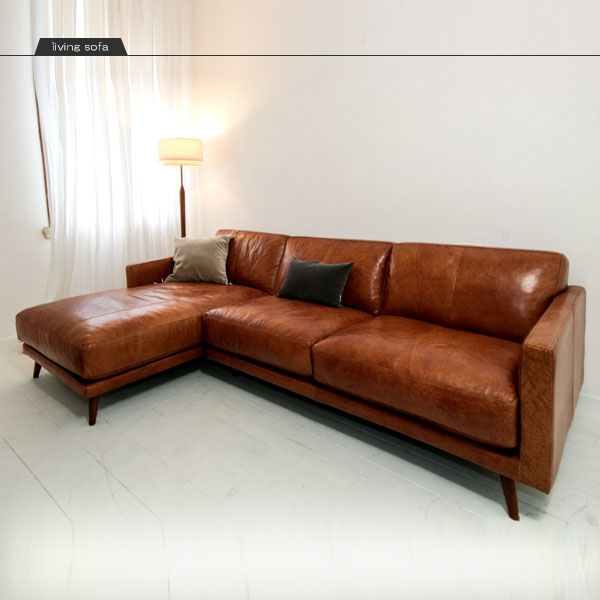 受注生産】genuine leather sofa 本革レザーソファ 2.5人掛け