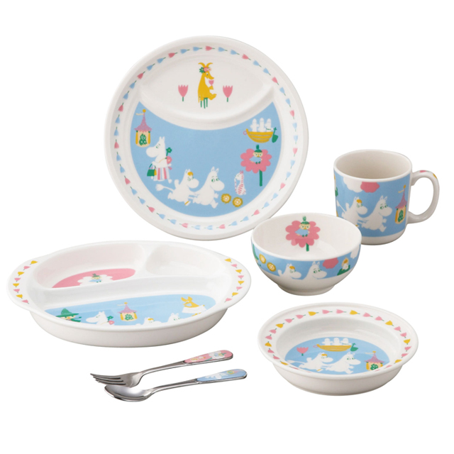 送料無料！出産祝い キッズ食器セット「ムーミン」7ピースセットYMK