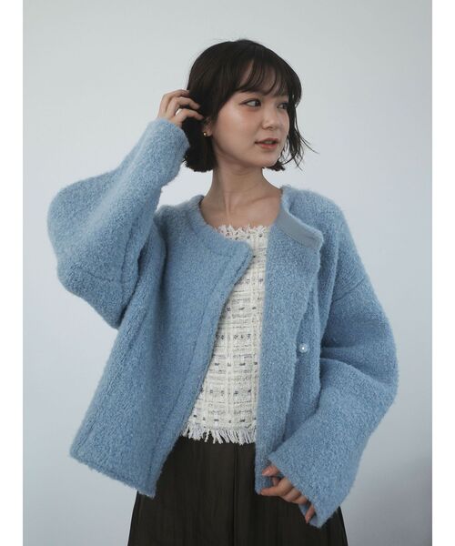 LAGUNAMOON（ラグナムーン） カーディガン セッケツニットボアブルゾン