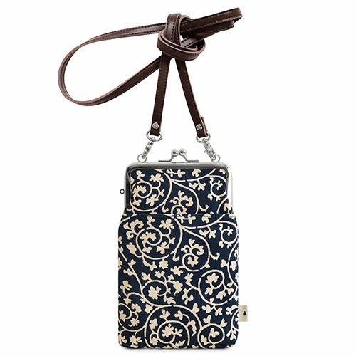 在庫商品】がま口ショルダーケース＋（クッション生地）【帆布・蛸唐草