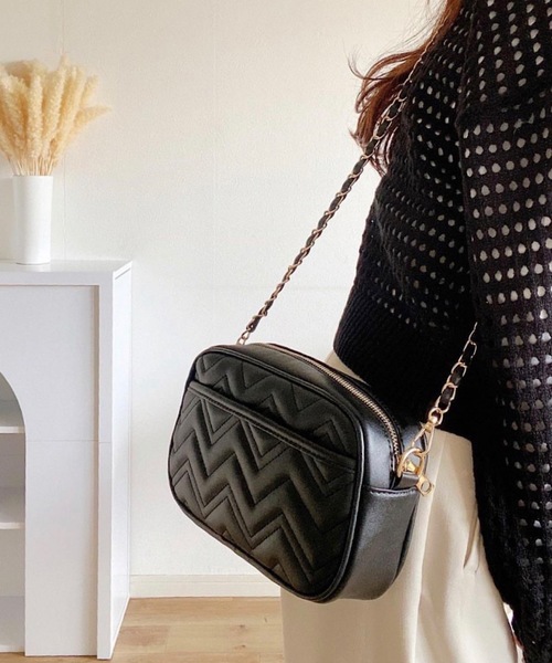セール】チェーンバッグ キルティング ショルダー ミニ 黒 ショルダー