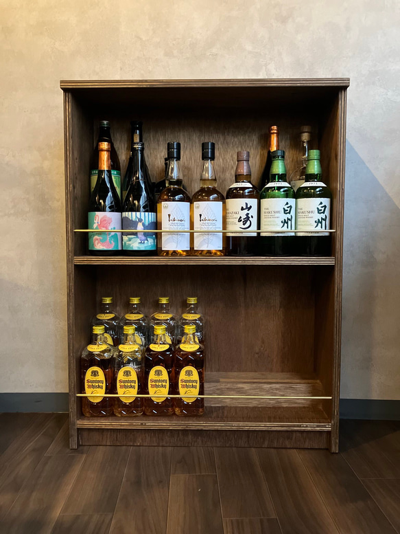 バーシェルフ（ウイスキーラック2段28本収納）W653 D215 H870 棚