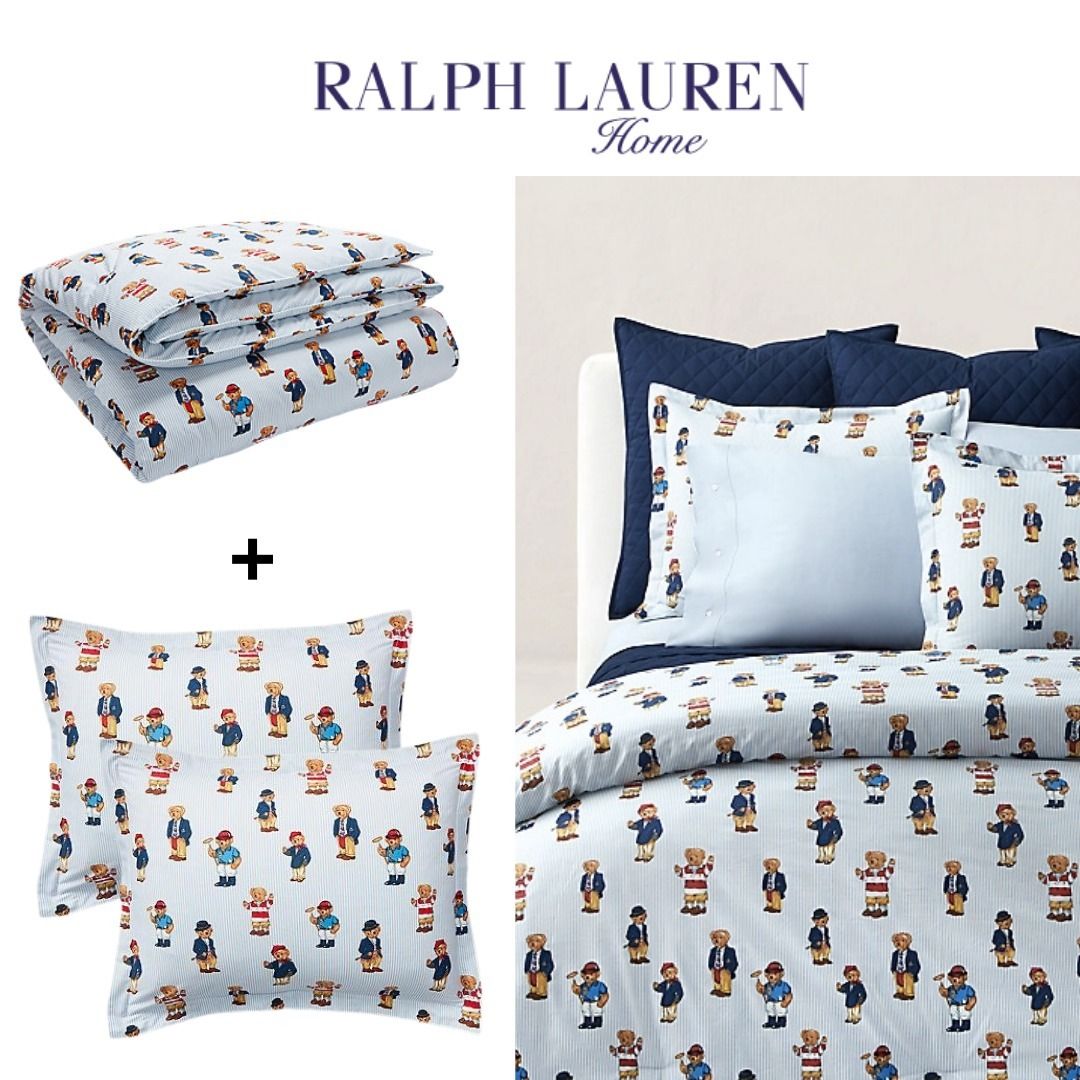 セミダブル/ダブル【Ralph Lauren】ポロベア掛け布団＋シャムset
