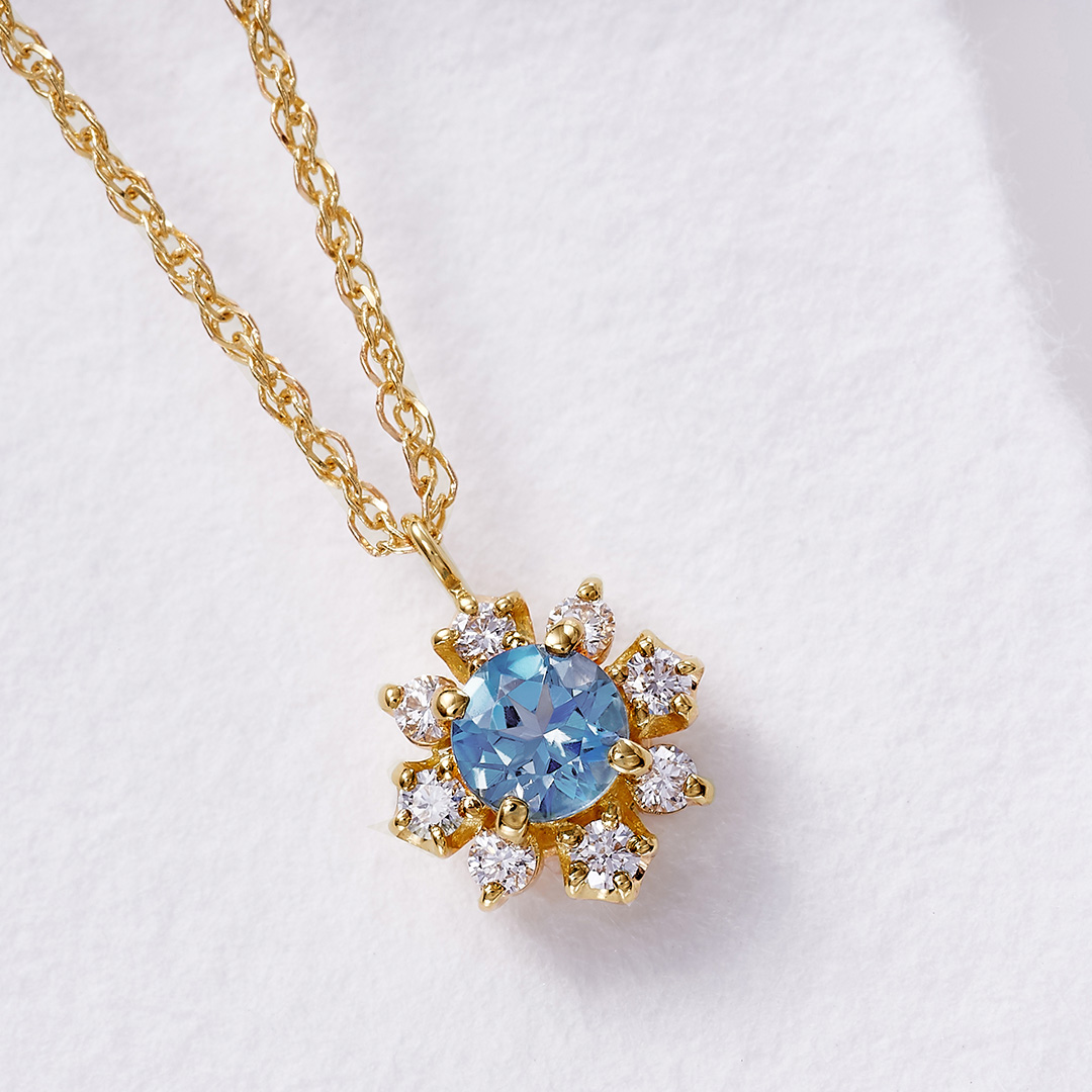 ビズー公式】サンタマリアアクアマリン ダイヤモンド K18(18金) PT