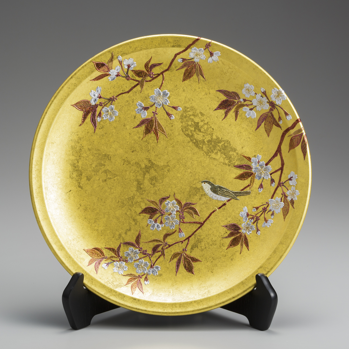 箔一 hakuichi 金箔 金沢箔 金沢 工芸品 飾り皿 桜にうぐいす
