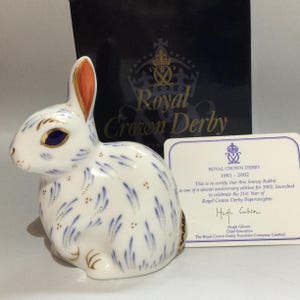 Crown Derby Rabbit With Box - Etsy