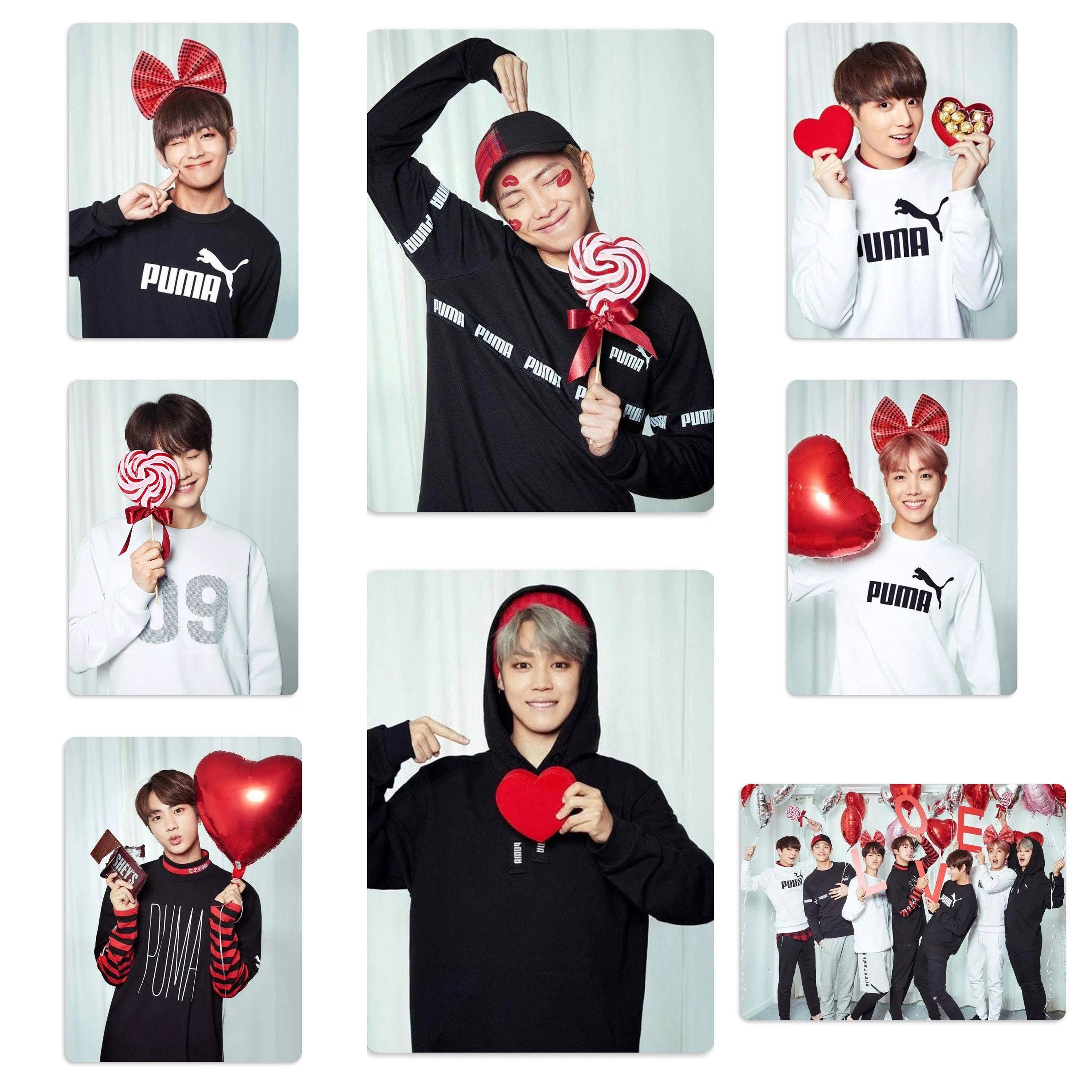 BTS Valentine's Day Handmade Unofficial Photocards RM Jin SUGA