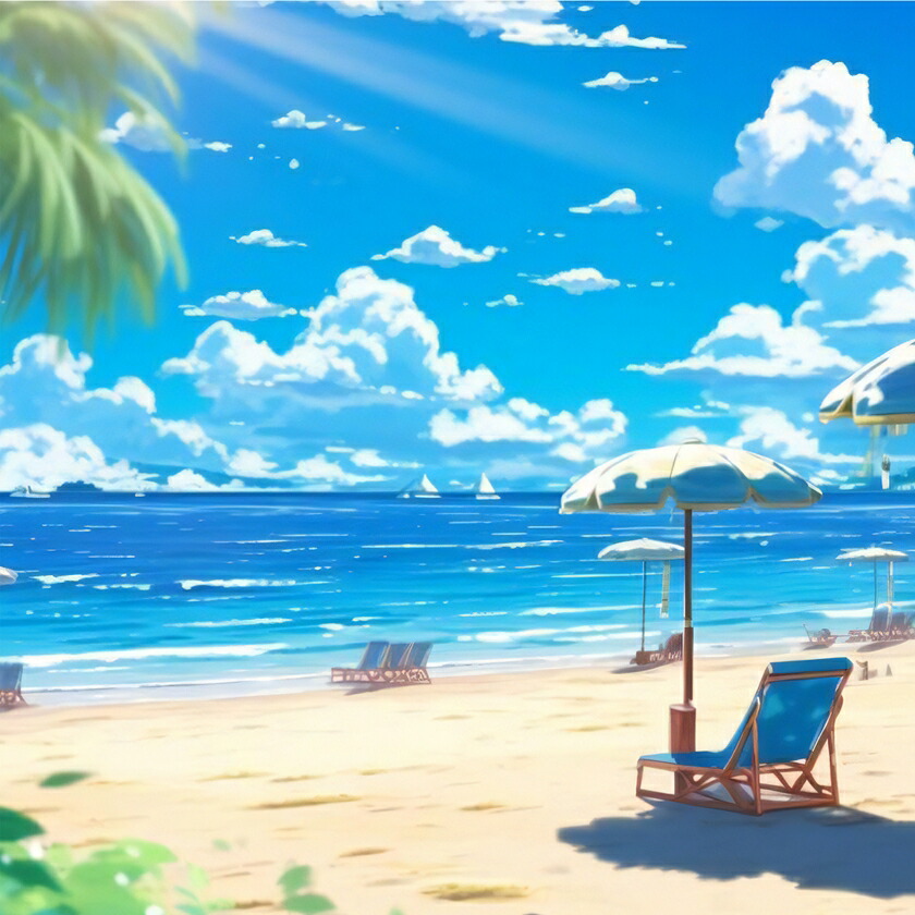 CBA CBH 専用背面デザインシート】 南国 砂浜 ビーチ リゾート 快晴