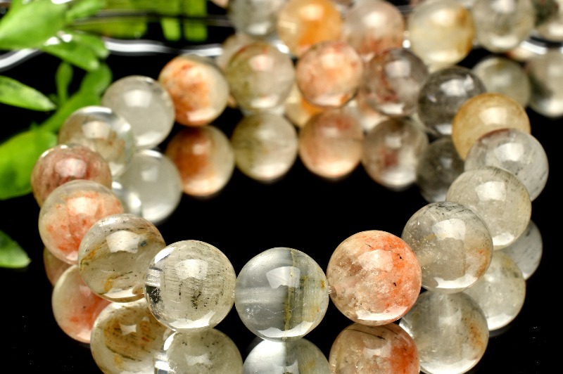 地層模様 ガーデンクォーツ 12.5mm ブレスレット 1個売り _BG5008-125