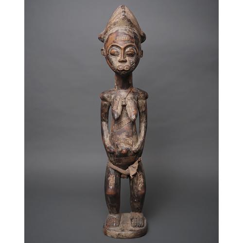 アフリカ コートジボワール バウレ族 女性 座像 立像 人形 No,6