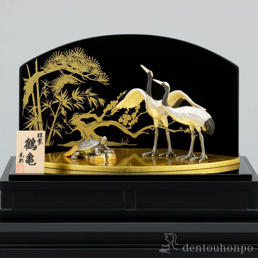 銀製 鶴亀 LPC 50g ( 木札名入れ有料 高級 コレクション 美術品 工芸品