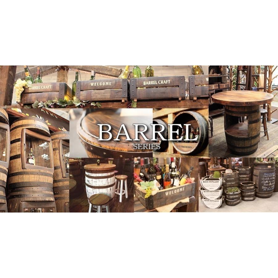 ウイスキー樽テーブル ホロウタイプ（天板600φ）（アンティークブルー