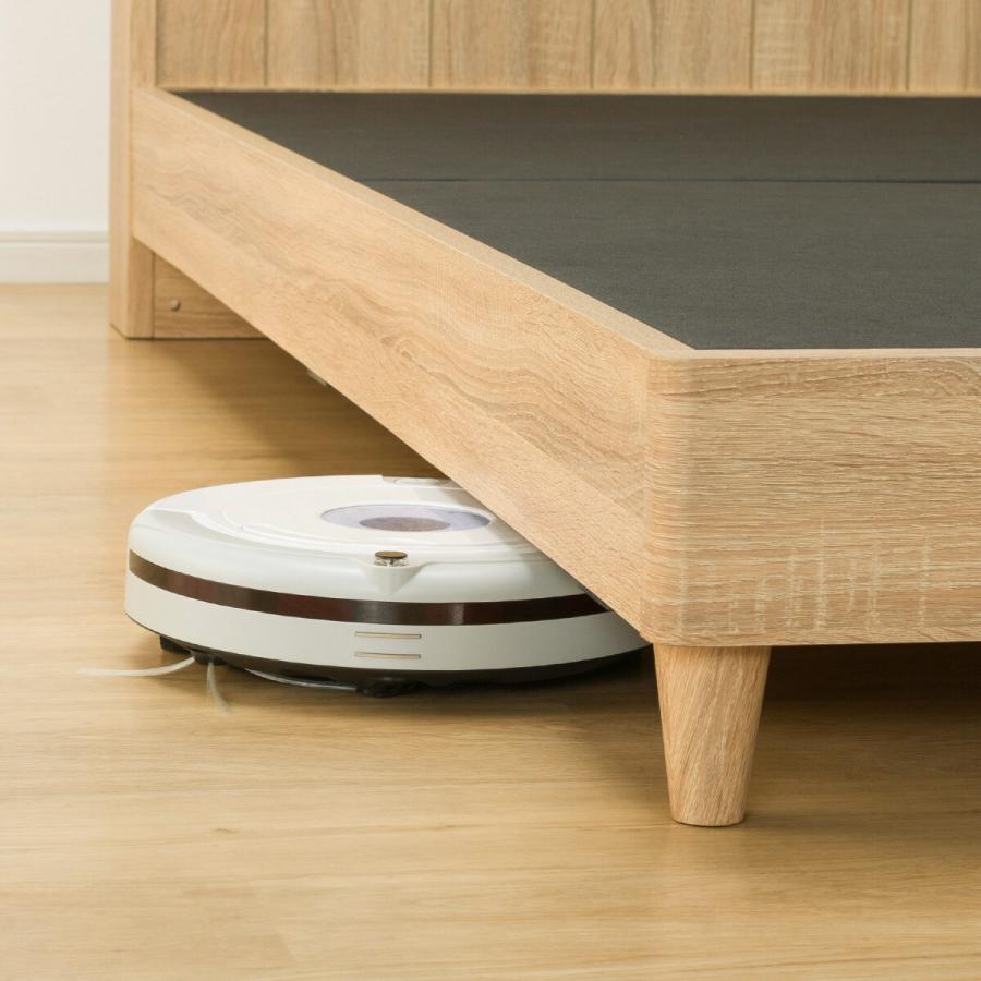 ニトリ（NITORI） ベッド ダブル アンティーク調 棚付きベッドフレーム