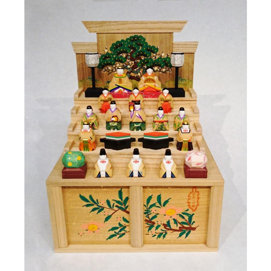 奈良の一刀彫お雛様 雛人形・段揃雛（小） お雛様 一刀彫 : 丹青堂