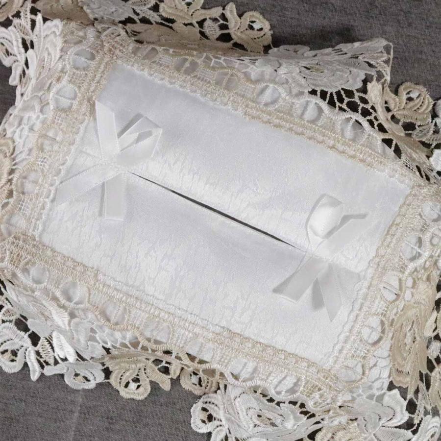 ティッシュケース レース おしゃれ イングリッシュレース 77591 刺繍