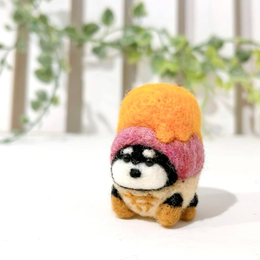Amazon.co.jp: 黒柴 豆柴 柴犬 ハンド ド ぬいぐるみ 羊毛フェルト