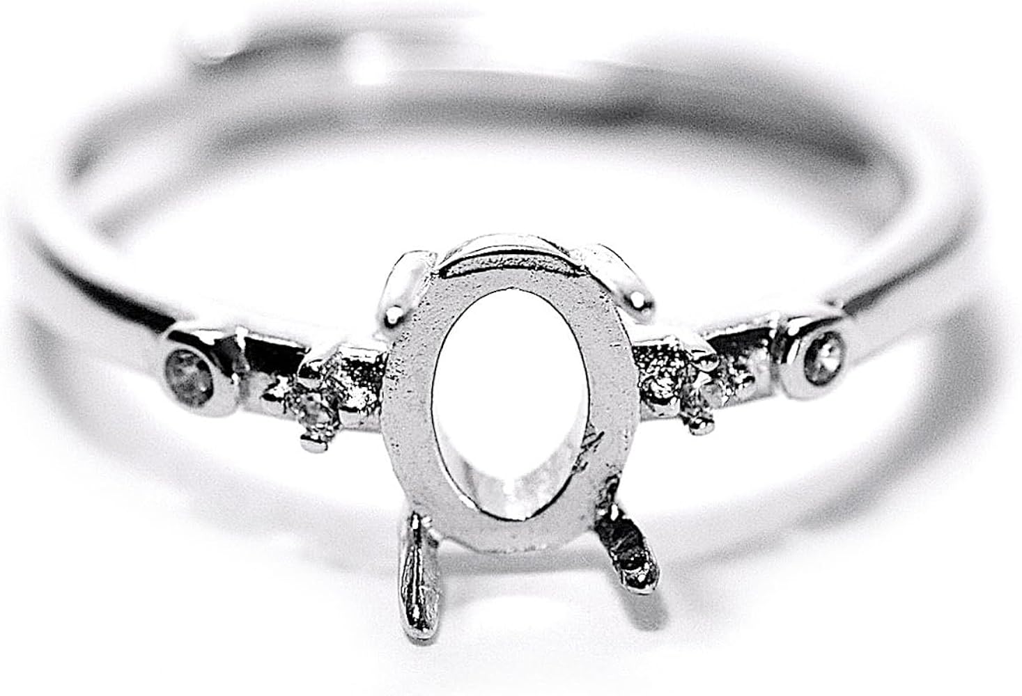 Amazon | [mikainc] R25 4.5X6.1~5.3X6.7MM シルバー 銀 台座 リング枠