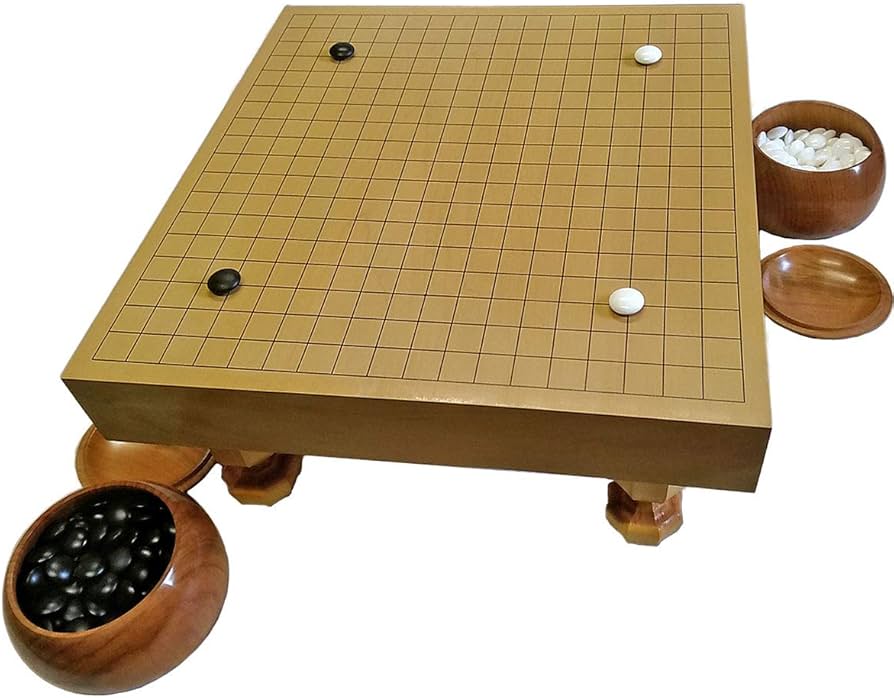 Amazon | 一生もの囲碁セット 本桂二寸 脚付き碁盤 松ランク +手作り