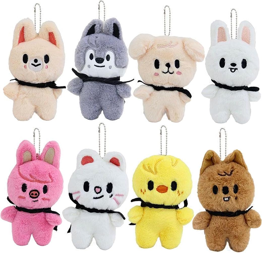 Amazon.com: RHEETADA 8 PCS Skzoo Keychains 4 Inches SKZ with Cloak