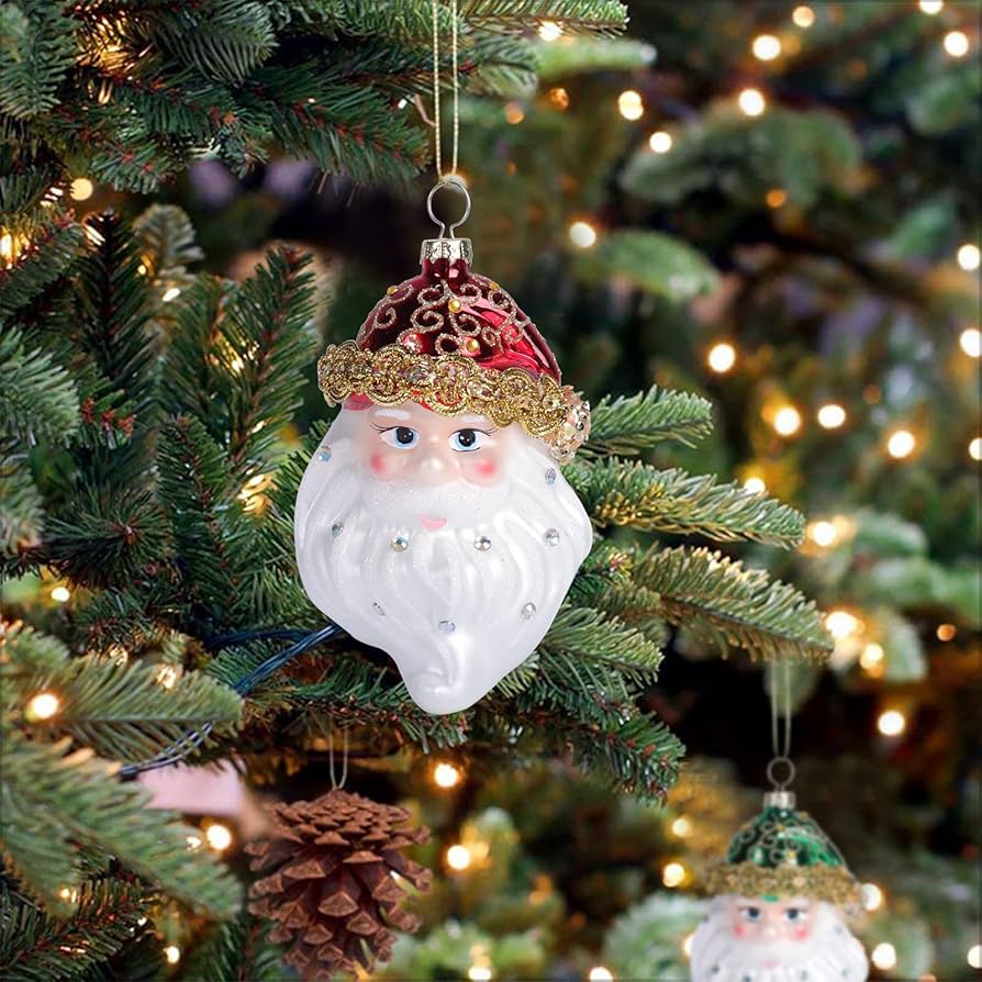 Amazon.com: Santa Ornaments for Christmas Tree, Set of 2PCS 5.9