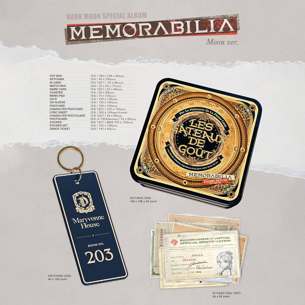 ENHYPEN - [MEMORABILIA] (Moon ver.) Keychain + ID Card + Name Card