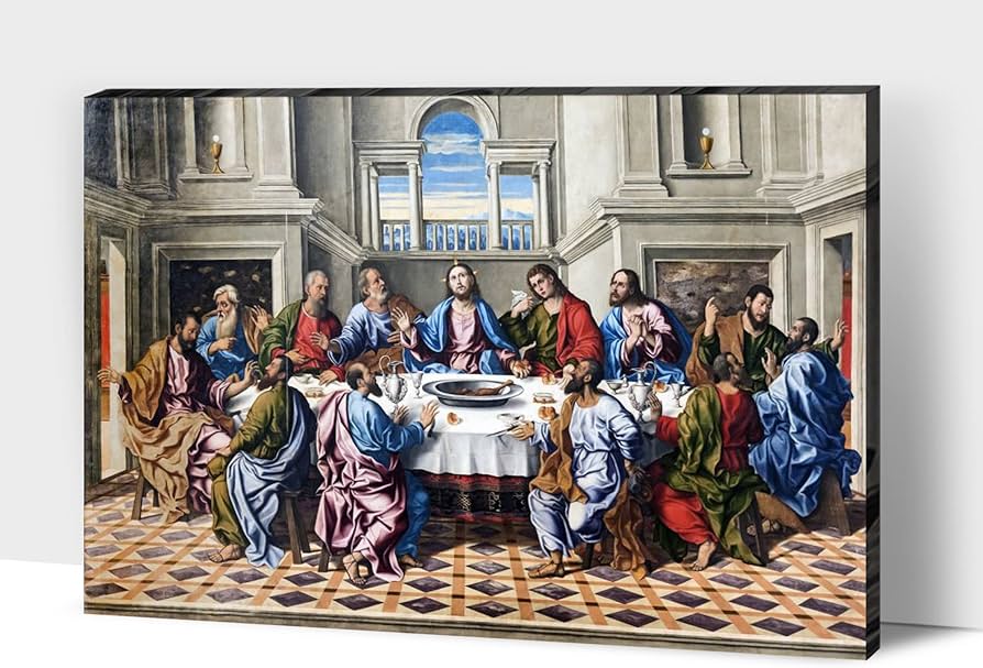 絵画 最後の晩餐 フランス・ゴブラン織り使用 良質キャンバス 豪華 額