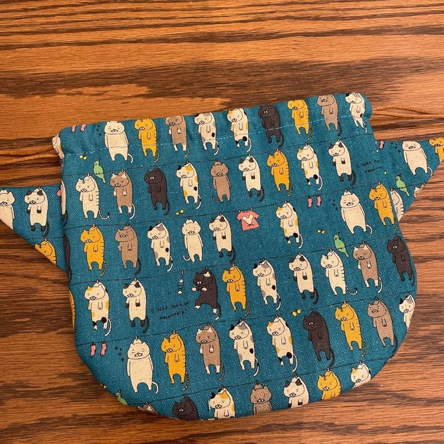 Amazon.co.jp: 洗濯猫ちゃん 干され猫 猫柄 ネコ cat 猫耳 巾着 小物