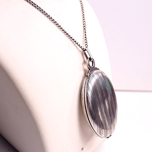 シルバー アールデコ ミラーペンダントトップ