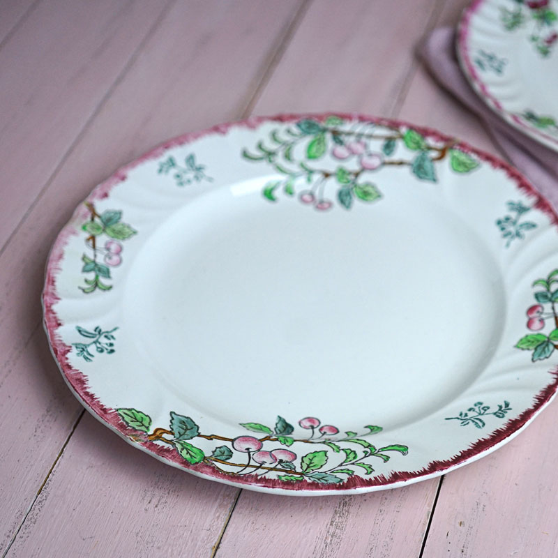 アンティーク32cm ロンウィ チェリーLongwy cherry 大皿 gc-1401の通販