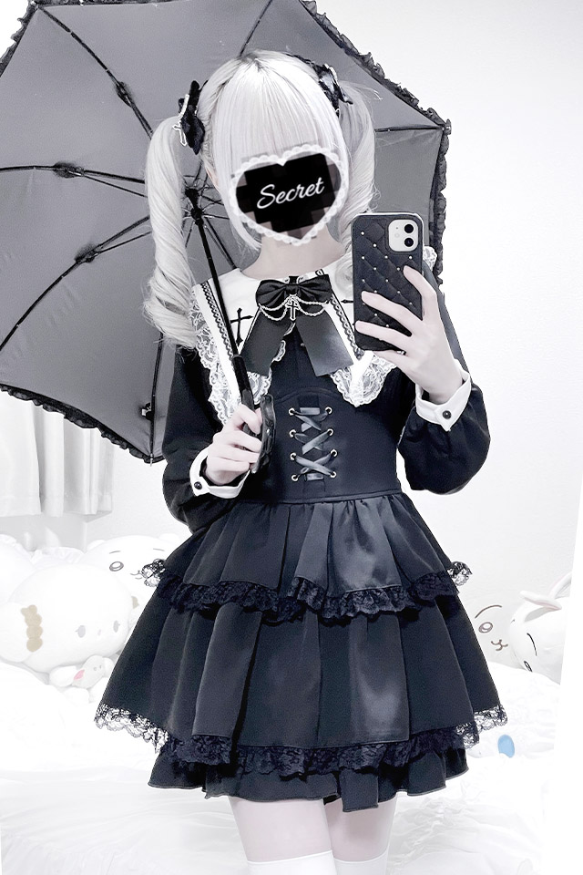 MA*RS】【2点SET】クロス刺繍3段フリルセットアップ - ブラック size