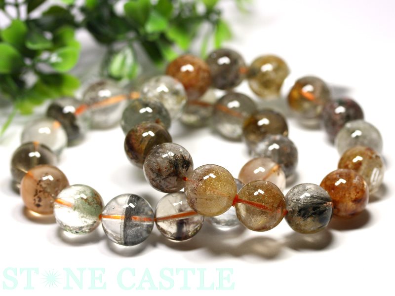 ☆高品質☆【ブレスレット】ガーデンルチルクォーツ (3A) (約12～12.5