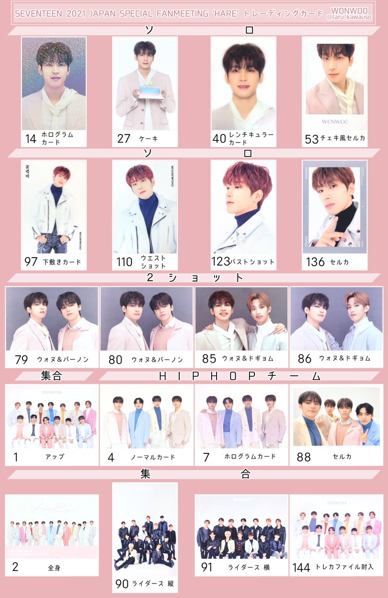 SEVENTEEN セブチ トレカ一覧 2021 JAPAN SPECIAL FANMEETING 'HARE