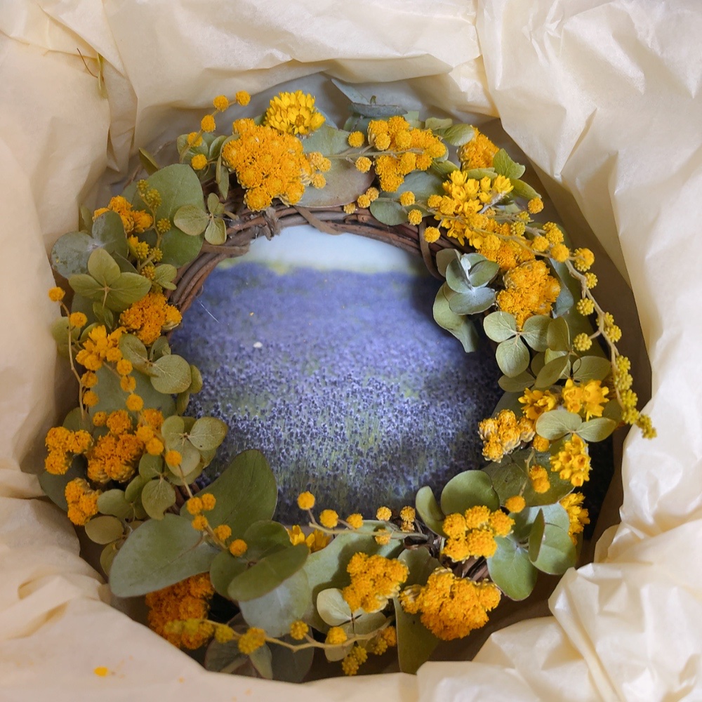 ずっと前に呟いた 憧れのドライフラワー屋さんの リースと紫陽花とかの