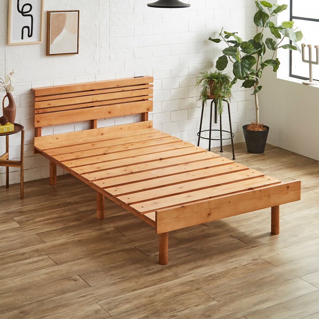 ネルコンシェルジュ すのこベッド ローベッド 棚コンセント付き