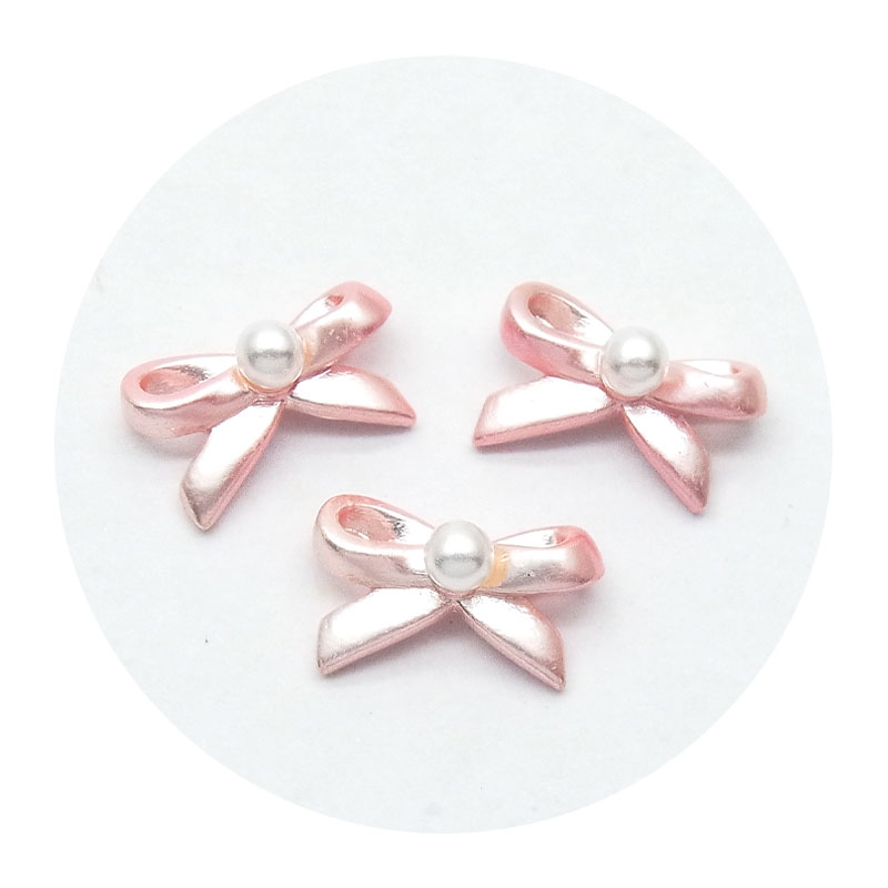 ネイル メタル パーツ パール リボン 3個入り 98 : ココロネイル