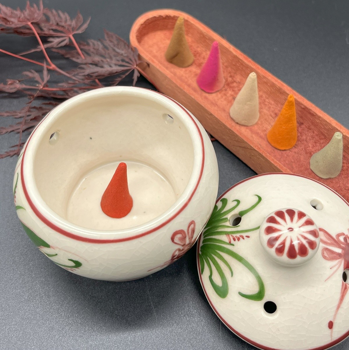 香炉 バッチャン焼き 陶器 お香立て おしゃれ お香 コーン ベトナム