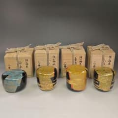 イ820 棗『奥津一心斉作』『誰が袖棗 蒔絵 四季 共箱』茶道具 漆塗