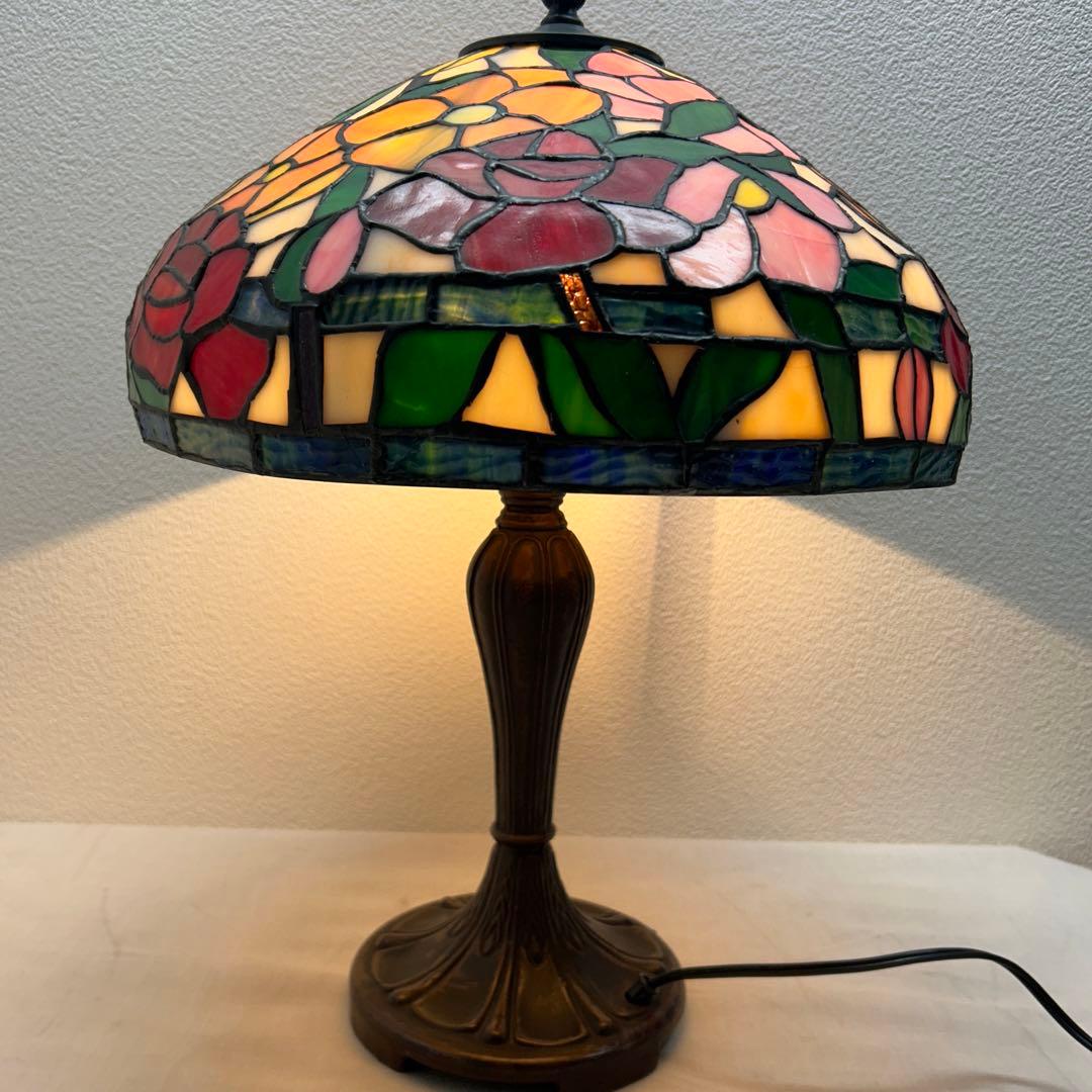 お値下げ‼️美品 ステンドグラスランプ ステンドグラスランプ ピーコック 8インチ 孔雀 ステンドランプ