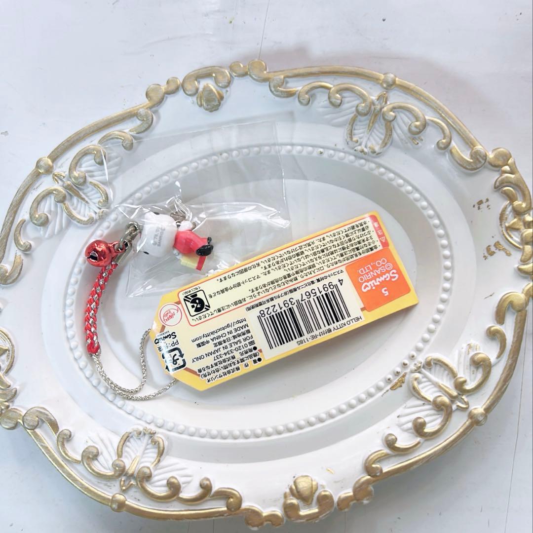 ハローキティ 東京駅一番街 根付ストラップ 赤