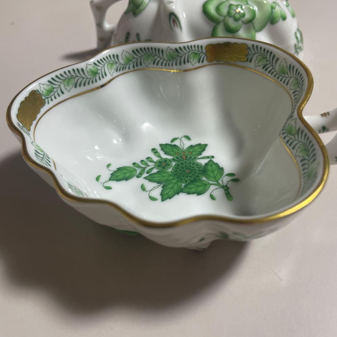 ヘレンド (HEREND) アポニーグリーン オープンシュガー葉型 2個 - メルカリ